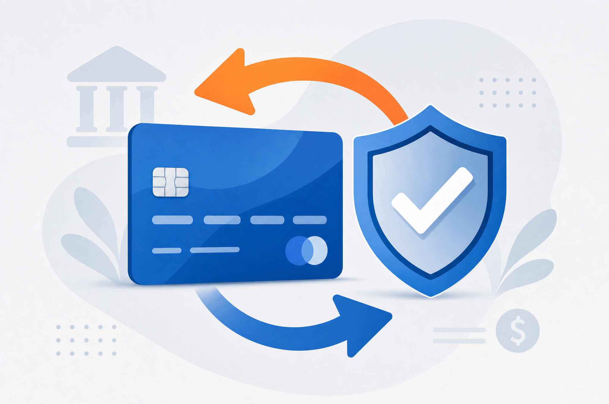 Illustration of credit card chargeback concept
