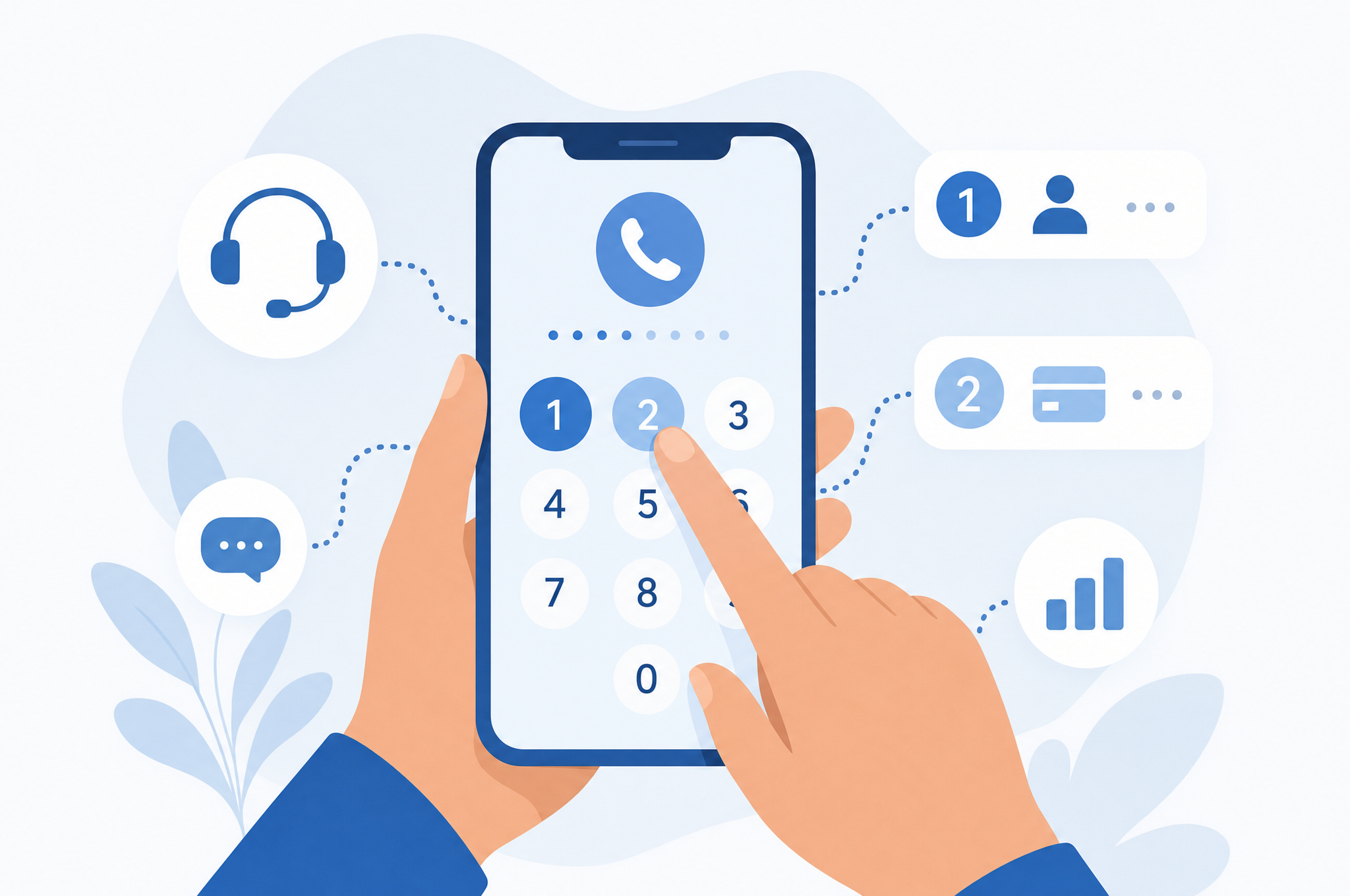 Illustration of navigating automated phone menus