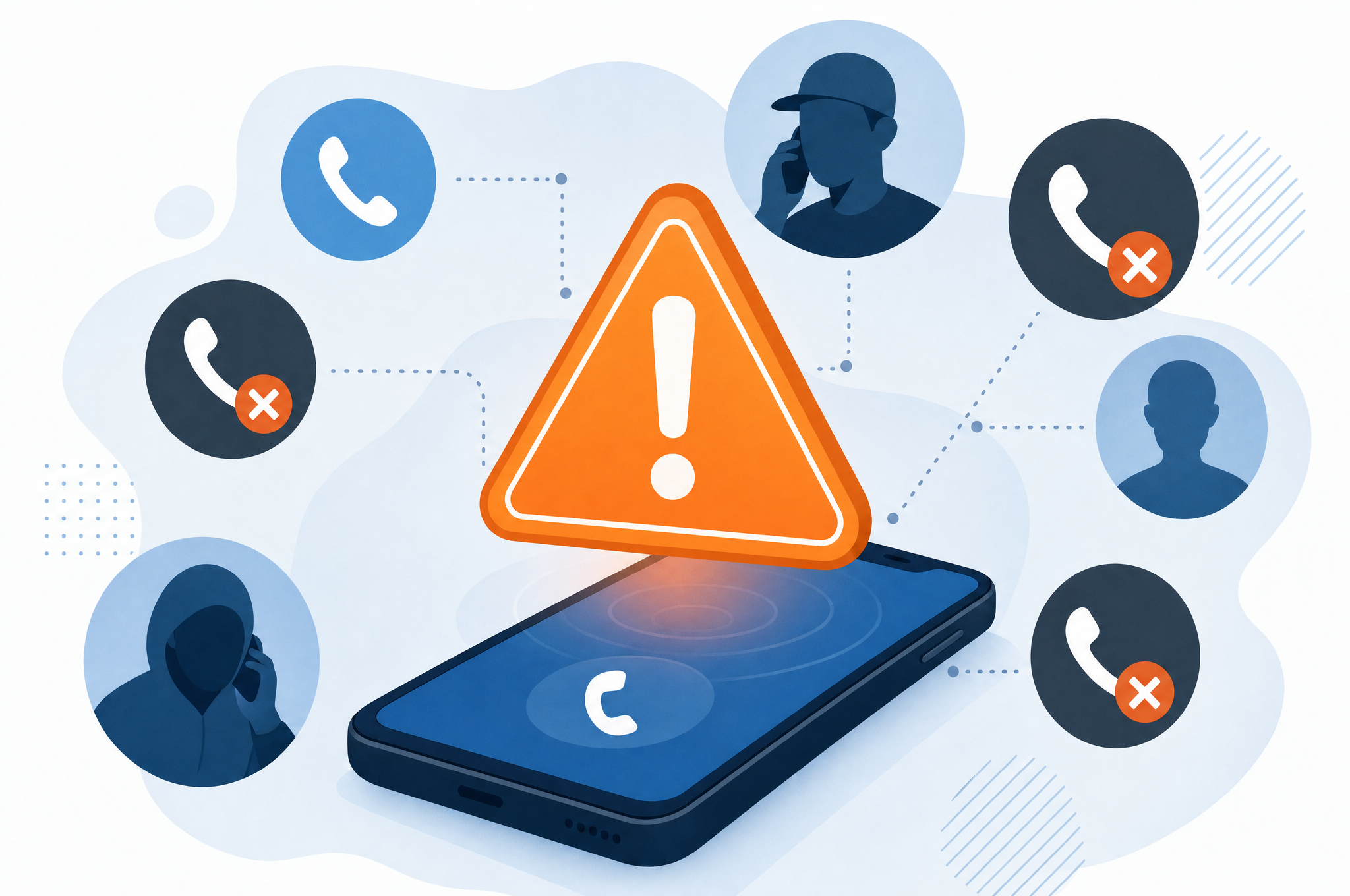 Illustration of phone scam warning